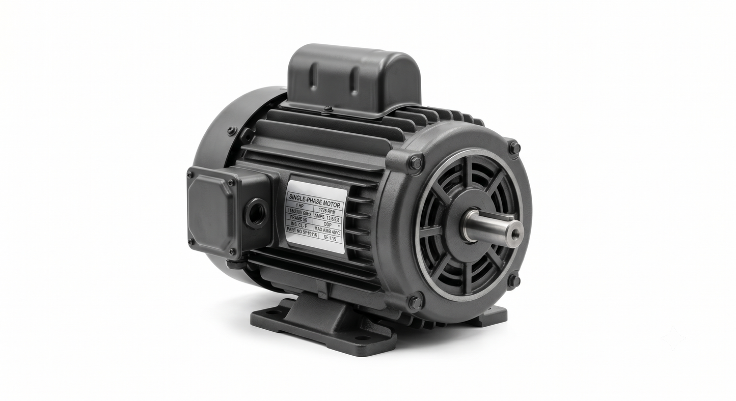 1 HP Single-Phase 1725 RPM Open Motor