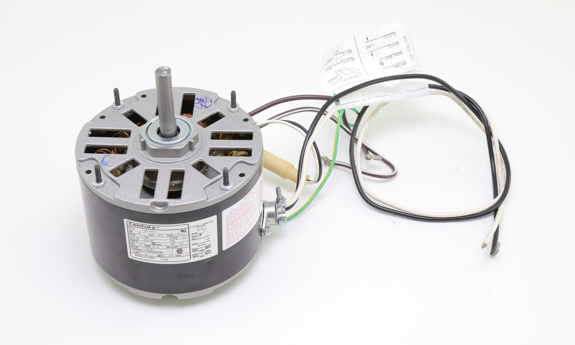 Regal Rexnord - Century Motors | 174A | 1/6HP 208-230V 1625 RPM Single Phase AC Motor