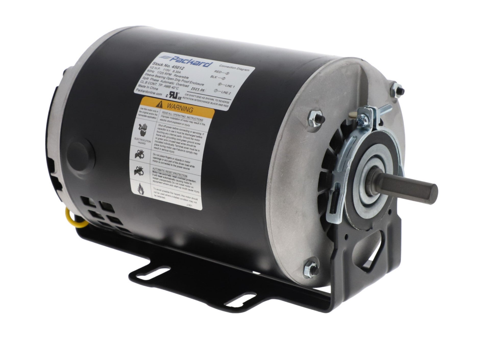 Packard | 45012 | 1/2HP 115V 1725 RPM Single Phase AC Motor