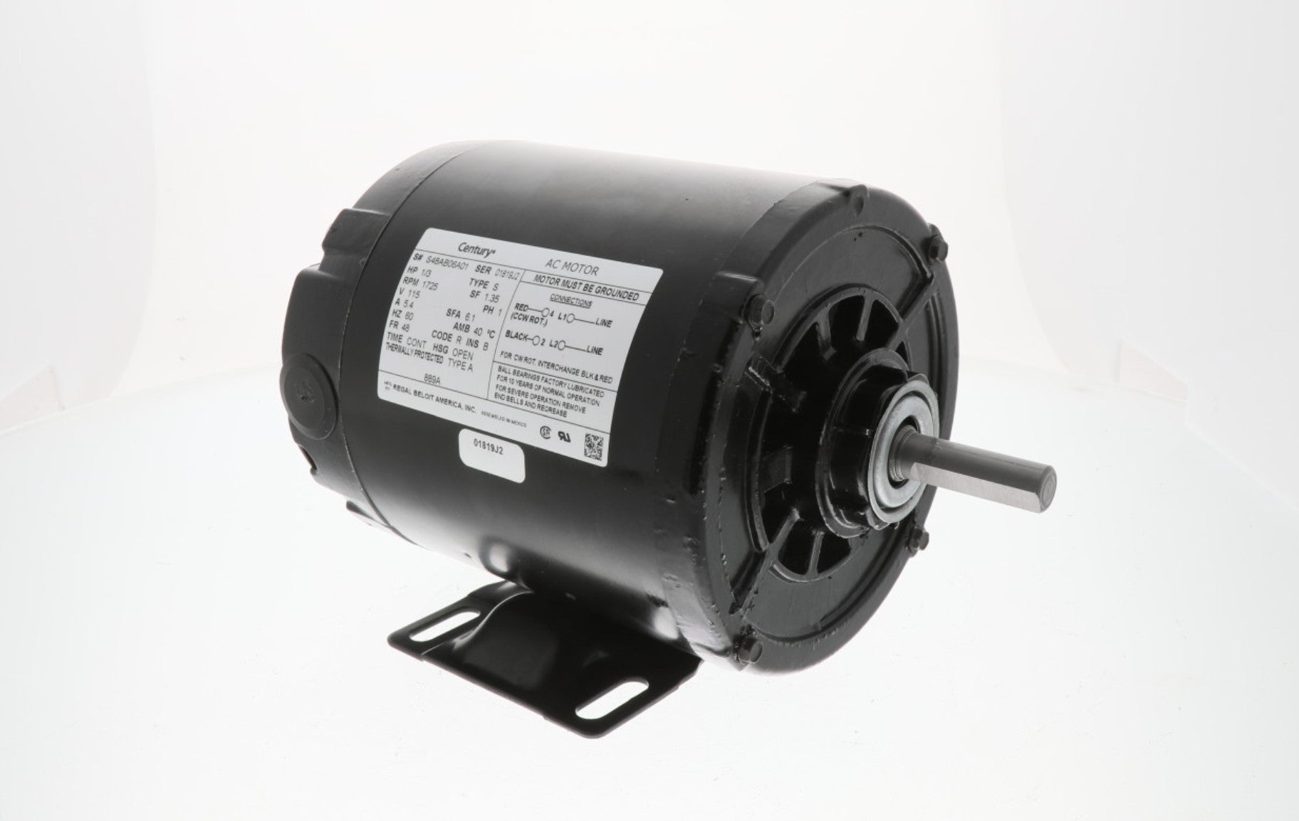 Regal Rexnord - Century Motors | 889A | 1/3HP 115V 1725 RPM Single Phase AC Motor
