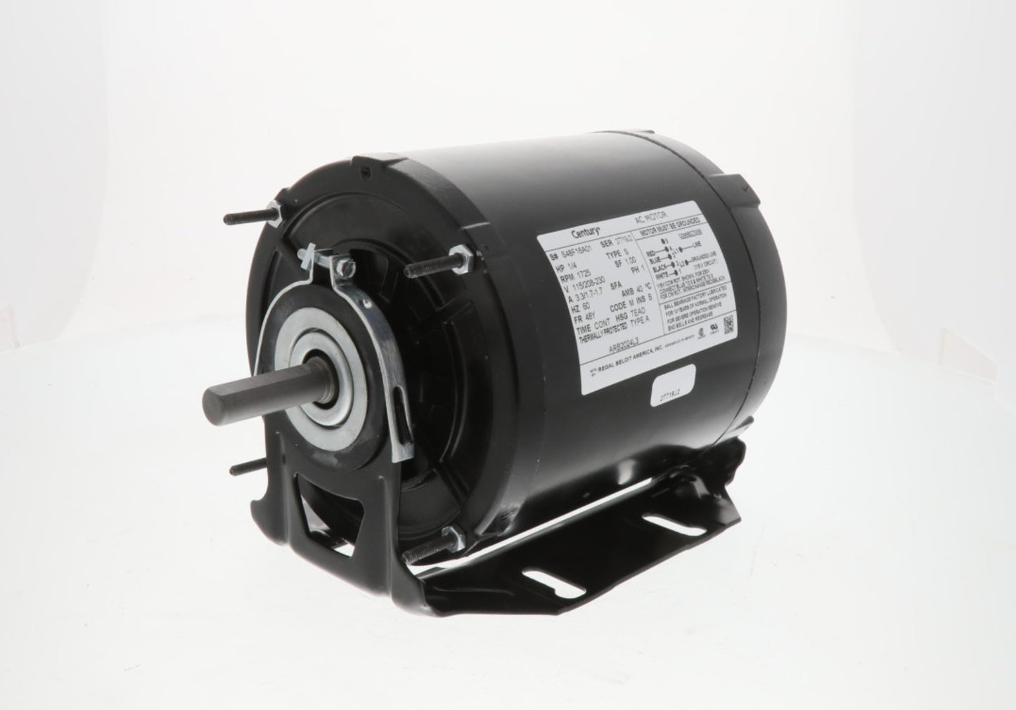 Regal Rexnord - Century Motors | ARB2024L3 | 1/4HP 115/208-230V 1725 RPM Single Phase AC Motor