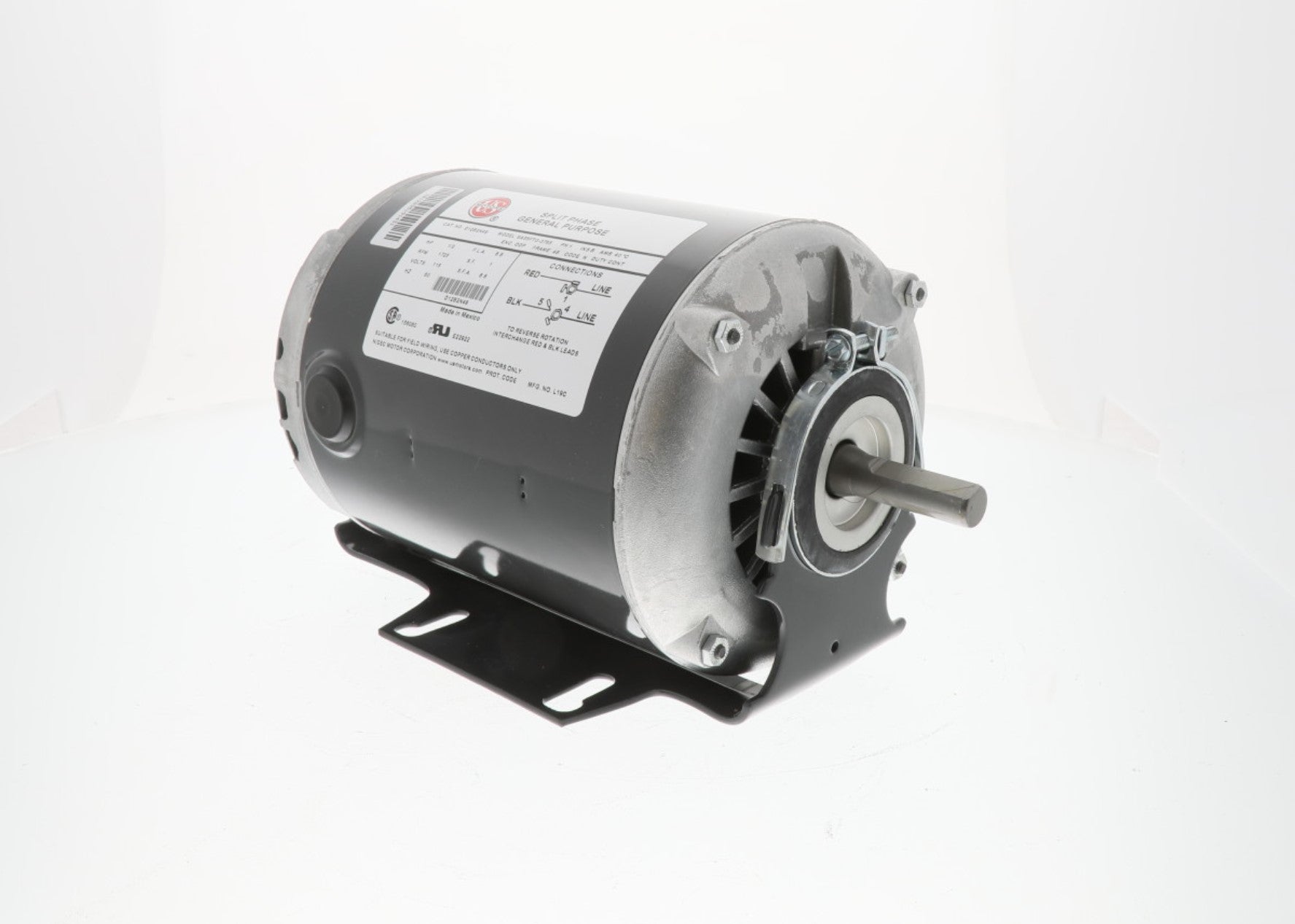 Nidec-US Motors | D12B2N49 | 1/2HP 115V 1725 RPM Single Phase AC Motor