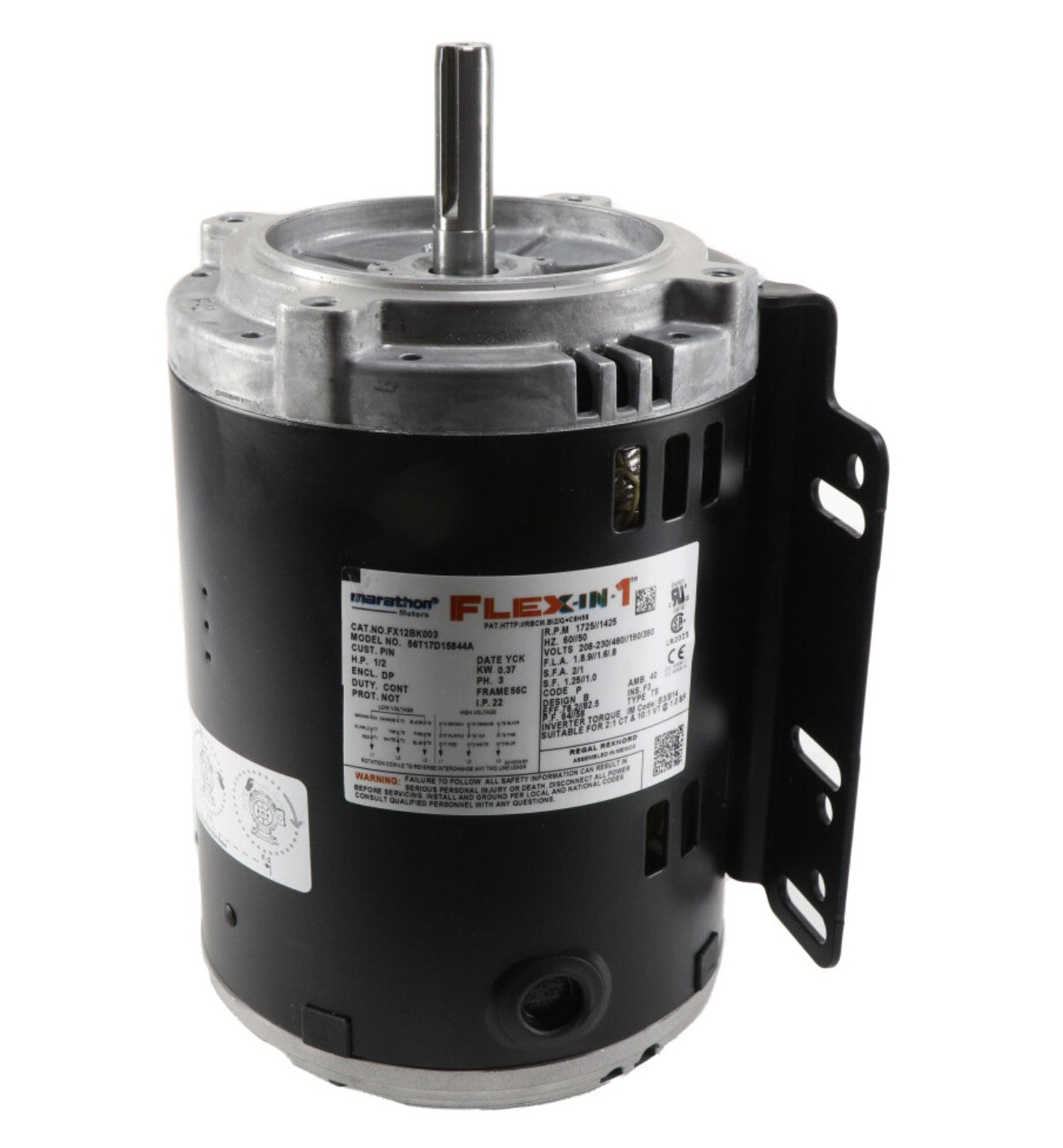 Regal Rexnord - Marathon | FX12BK003 | 1/2HP 208-230V 1725 RPM Single Phase AC Motor
