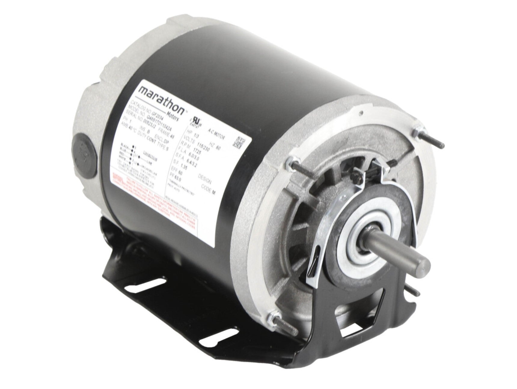 Regal Rexnord - Marathon | GF2034 | 1/3HP 115/230V 1725 RPM Single Phase AC Motor