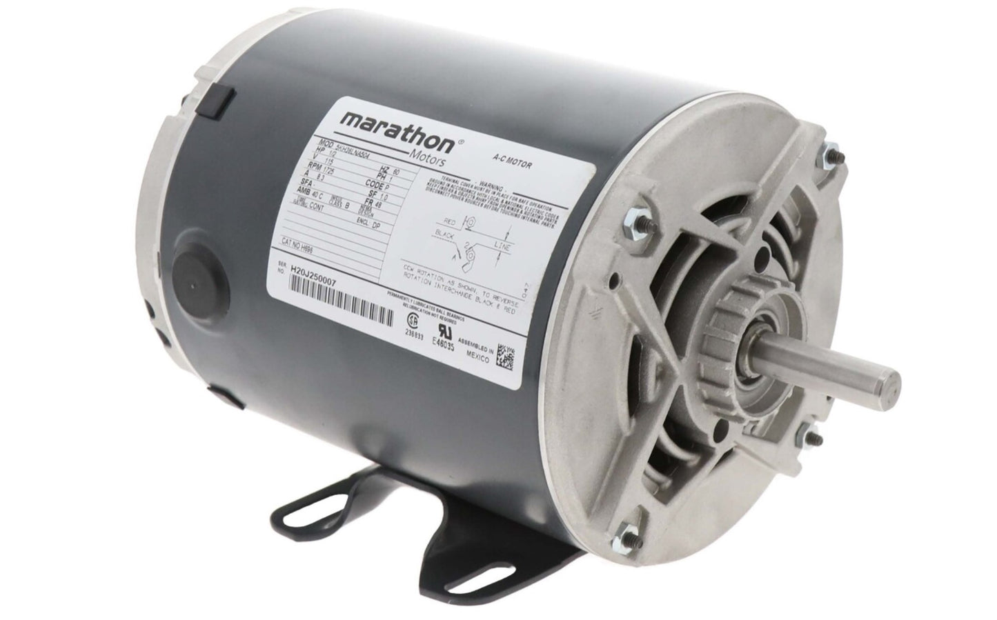 Regal Rexnord - Marathon | H696 | 1/2HP 115V 1725 RPM Single Phase AC Motor