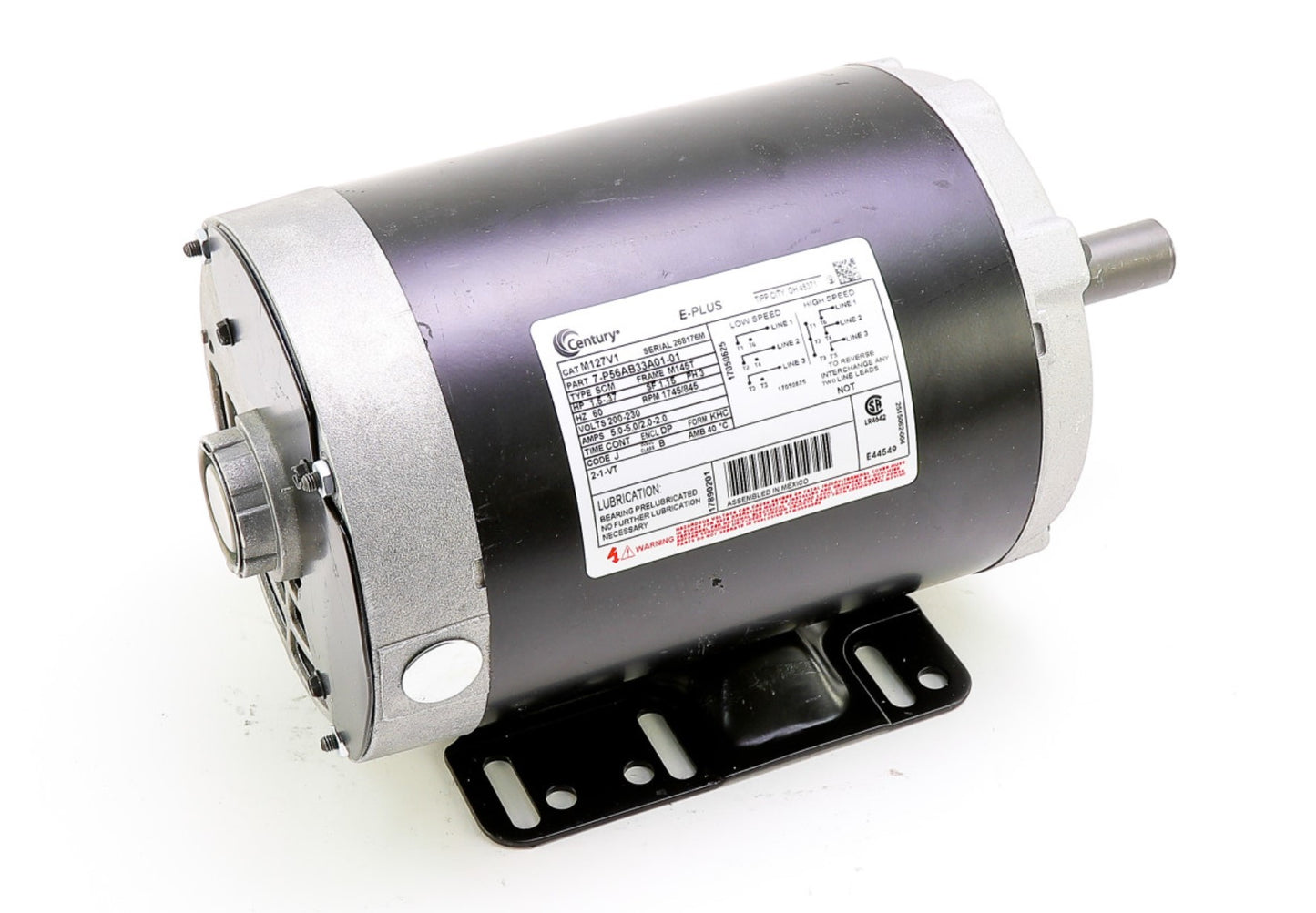 Regal Rexnord - Century Motors | M127V1 | 5HP 230V 845 RPM AC Motor