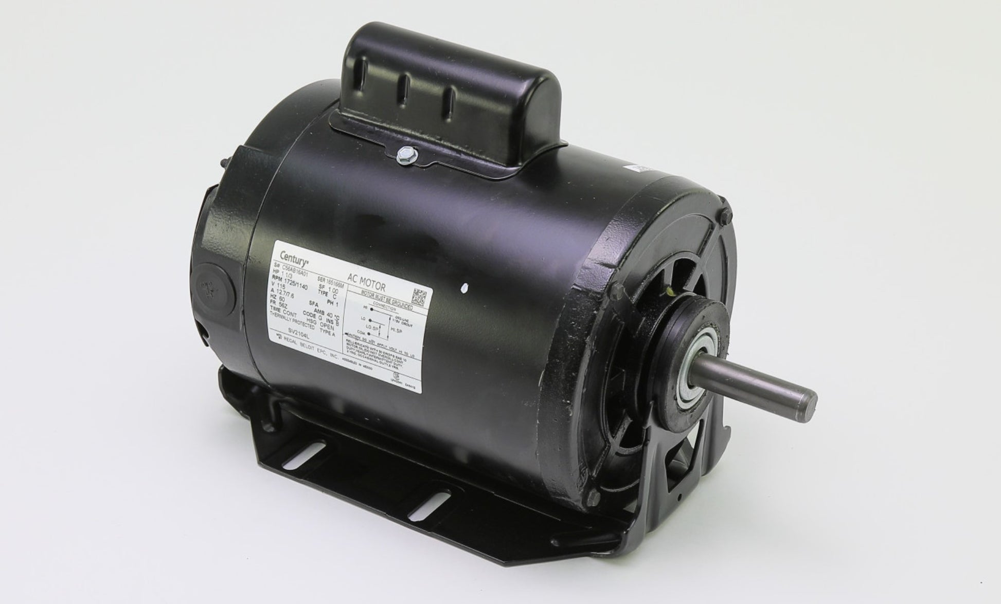 Regal Rexnord - Century Motors | SV2104L | 3HP 115V 1140 RPM Single Phase AC Motor